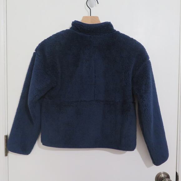 The North Face Girls Medium Montague Blue Campshire Cardigan Plush Sweater - Picture 2 of 7